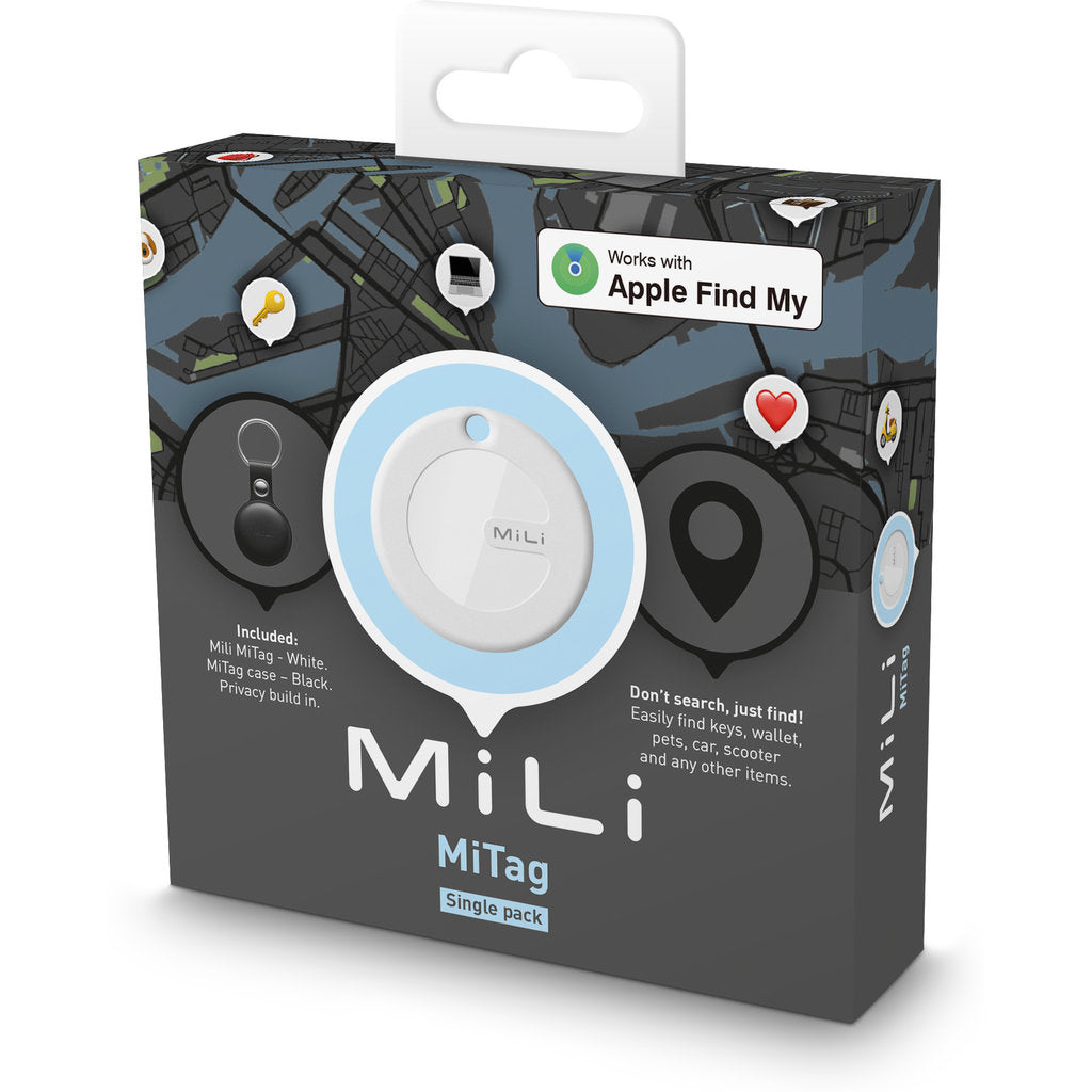 MiLi MiTag & Leather Case iOS - Black - 1 Pack