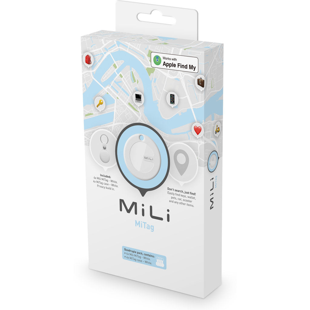 MiLi MiTag & Leather Case iOS - White - 4 Pack