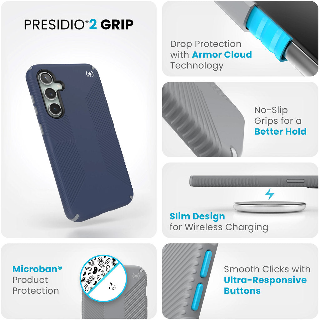 Speck Presidio2 Grip Samsung Galaxy S23 FE Blau - mit Microban