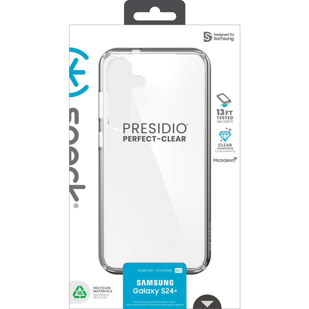 Speck Presidio Perfect Clear Samsung Galaxy S24 Plus Clear - with Microban