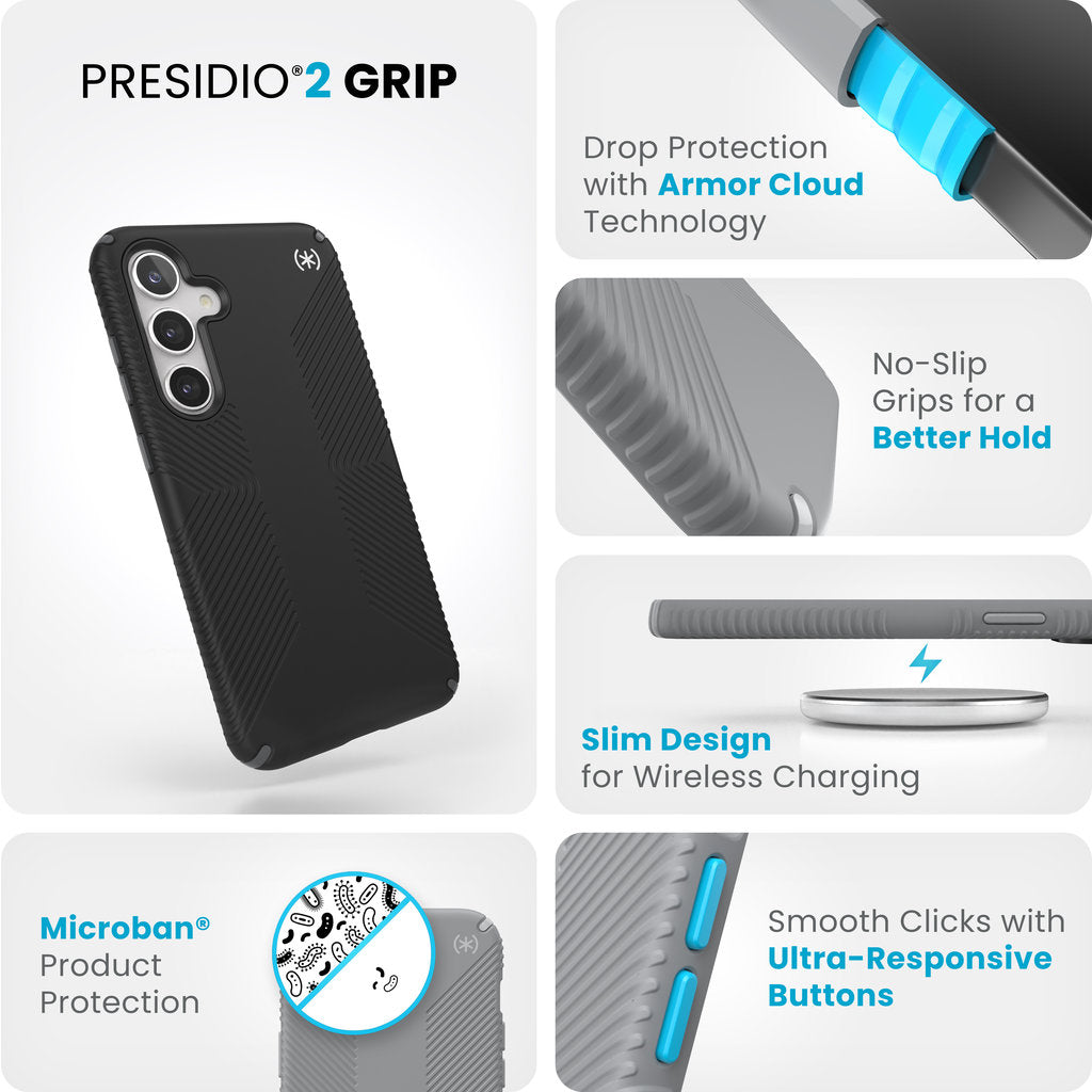 Speck Presidio2 Grip Samsung Galaxy S24 Plus Schwarz - mit Microban