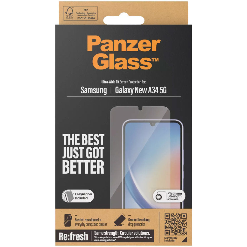 PanzerGlass Samsung Galaxy A35 5G Ultra-Wide Fit Refresh with EasyAligner