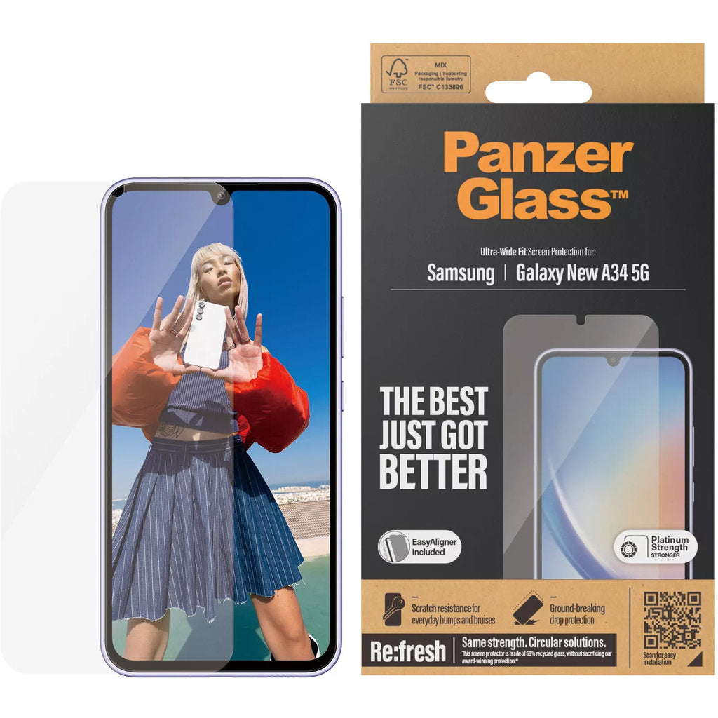 PanzerGlass Samsung Galaxy A35 5G Ultra-Wide Fit Refresh with EasyAligner