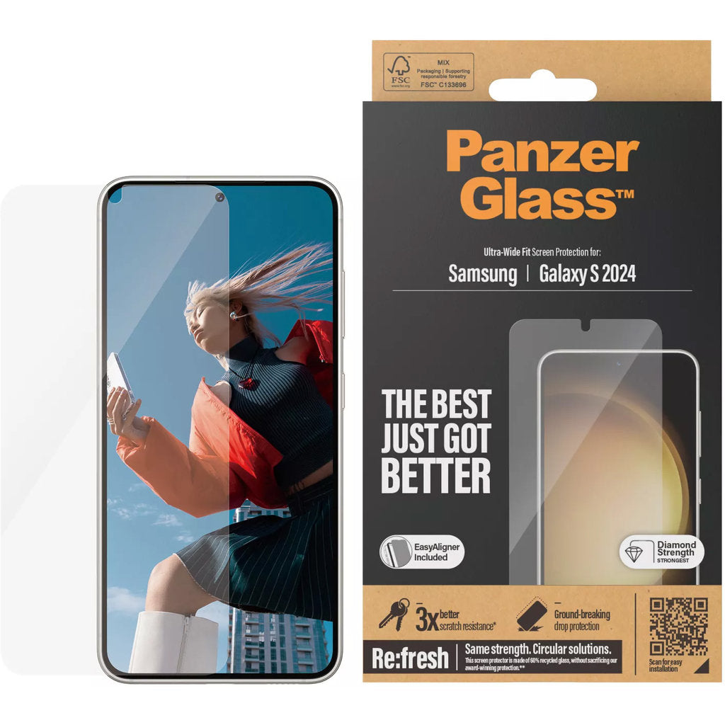 PanzerGlass Samsung Galaxy S24 5G Ultra-Wide Fit Refresh with EasyAligner