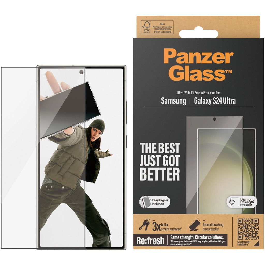 PanzerGlass Samsung Galaxy S24 Ultra 5G Ultra-Wide Fit Refresh with EasyAligner