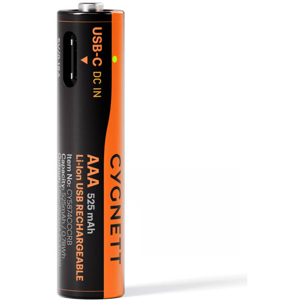 Cygnett AAA USB-C Rechargeable Battery - 4 Pack - Black