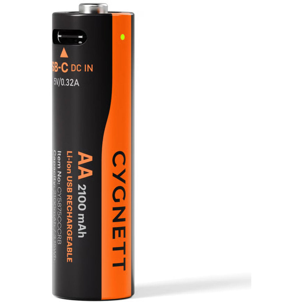 Cygnett AA USB-C Rechargeable Battery - 4 Pack - Black