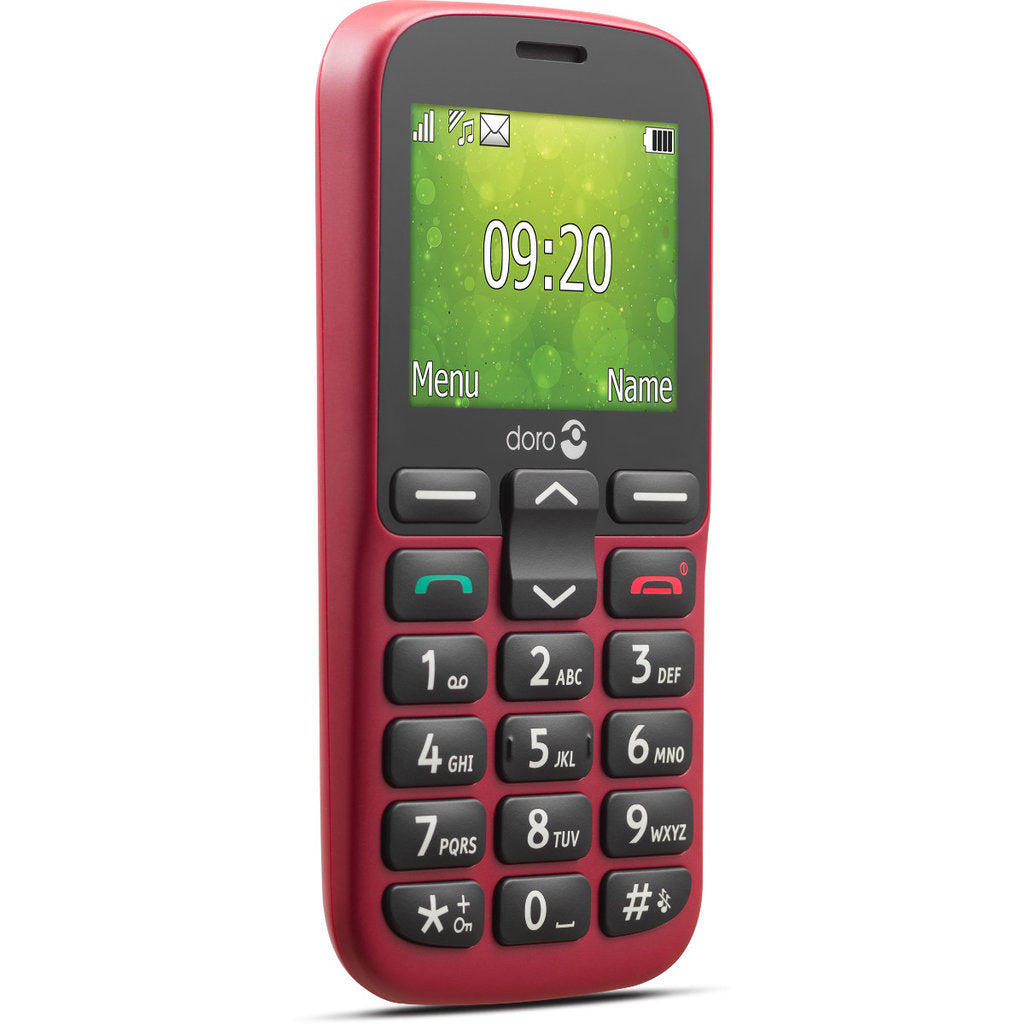 Doro 1380 2G Red + Cradle