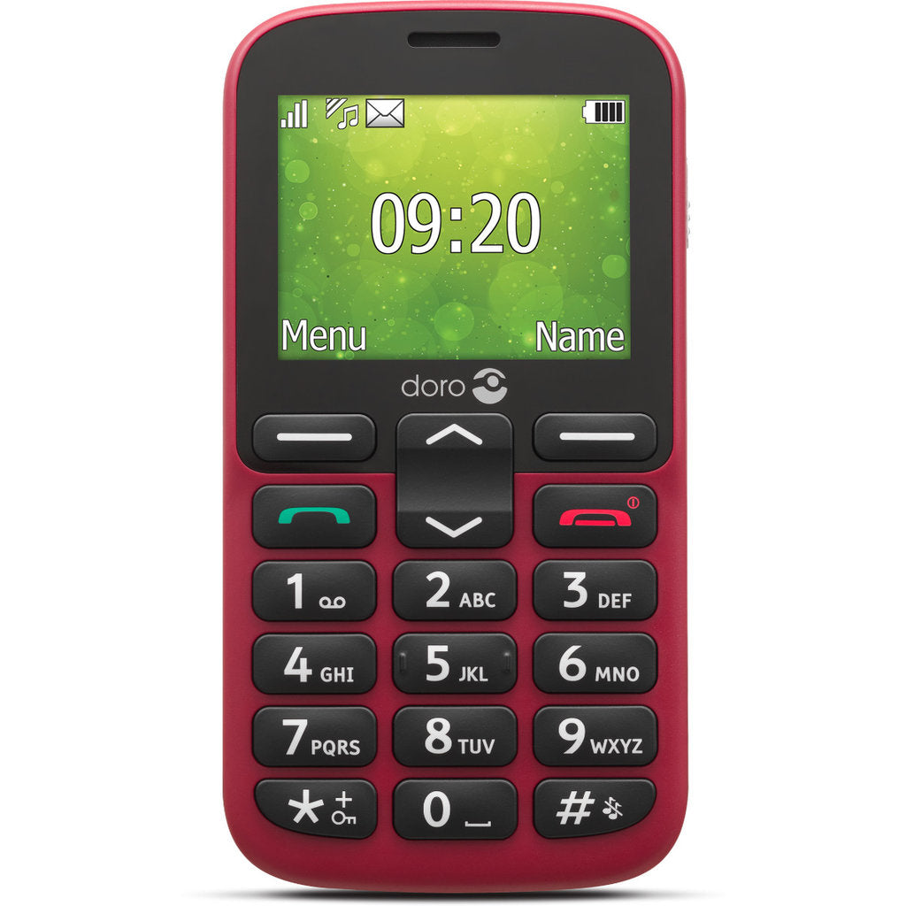 Doro 1380 2G Red + Cradle