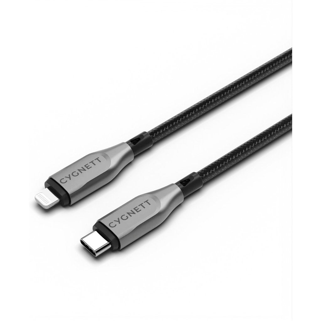 Cygnett Armoured Braided Lightning to USB-C Cable 50cm Black