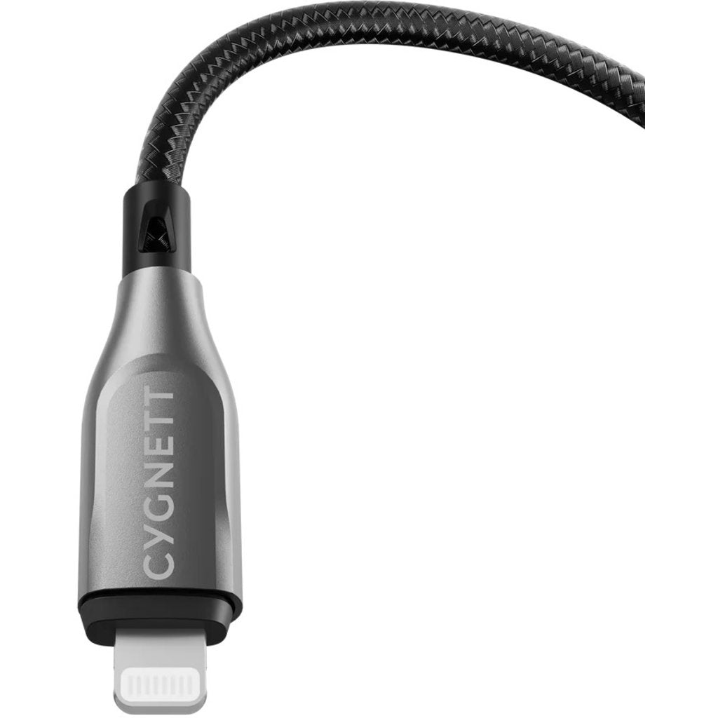 Cygnett Armoured Braided Lightning to USB-C Cable 1m Black