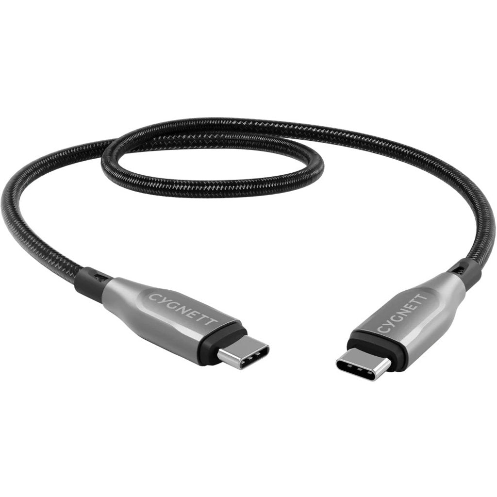 Câble Cygnett blindé tressé USB-C vers USB-C 50cm noir