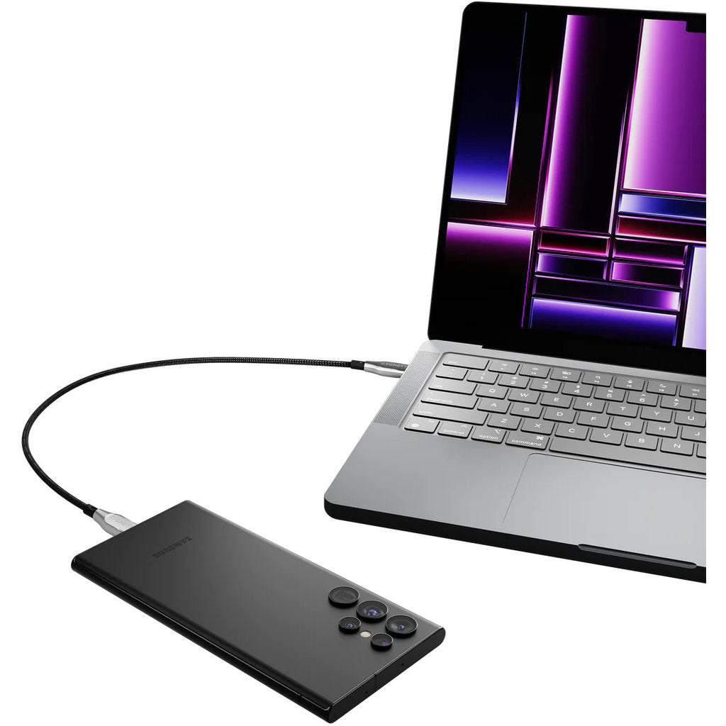 Câble Cygnett blindé tressé USB-C vers USB-C 50cm noir