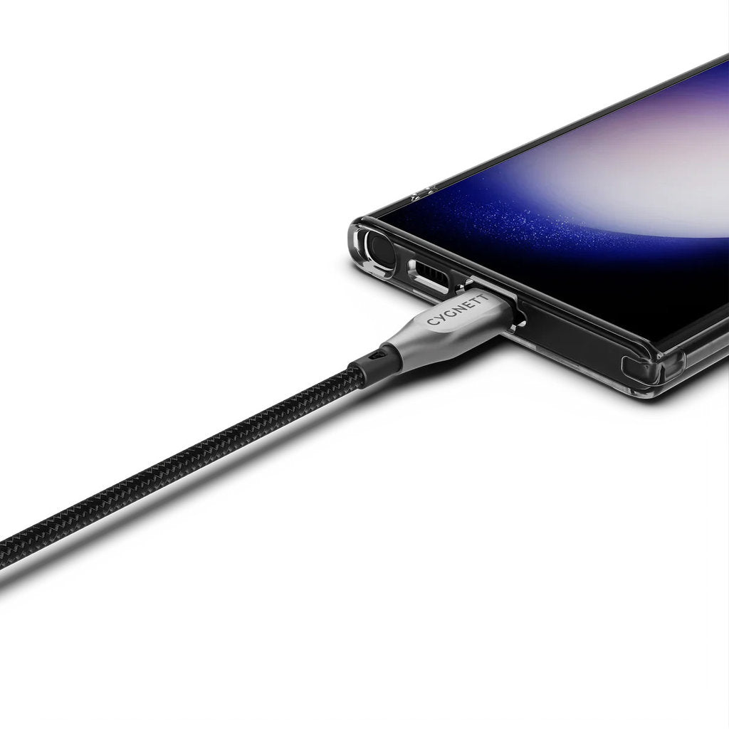 Cygnett Armoured Braided USB-C to USB-C Cable 2m Black