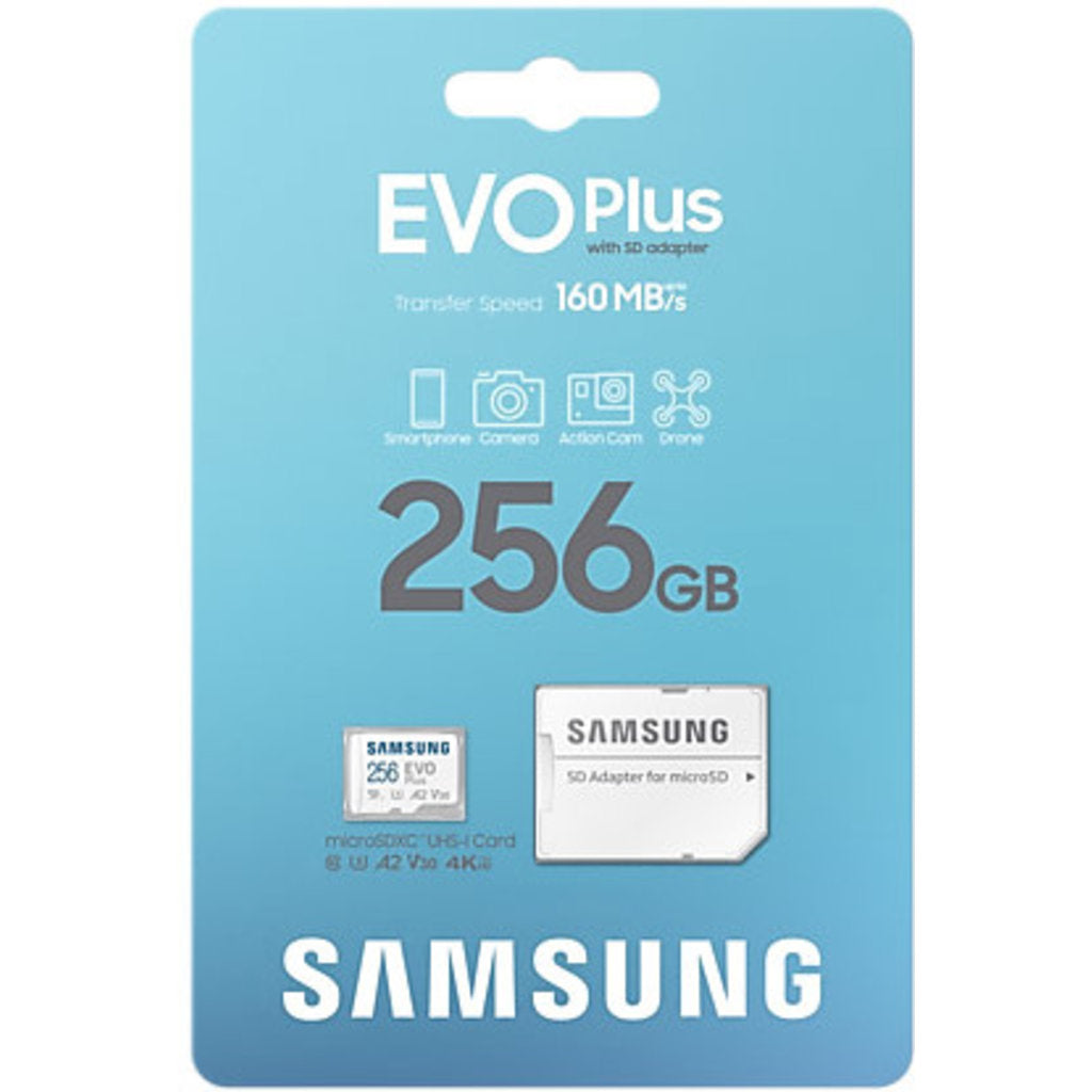 Samsung MicroSD EVO Plus (2024)  256GB + Adapter (160MB/s Class 10)