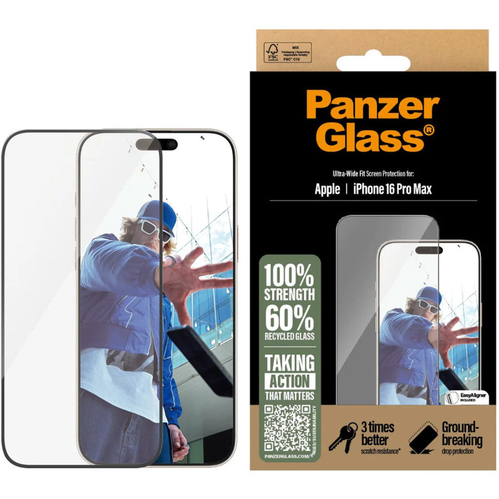 Panzerglas Apple iPhone 16 Pro Max - Ultra-Wide Fit