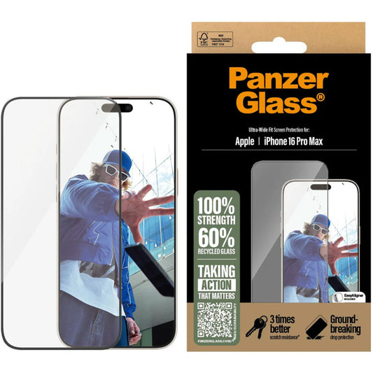 Panzerglas Apple iPhone 16 Pro Max - Ultra-Wide Fit