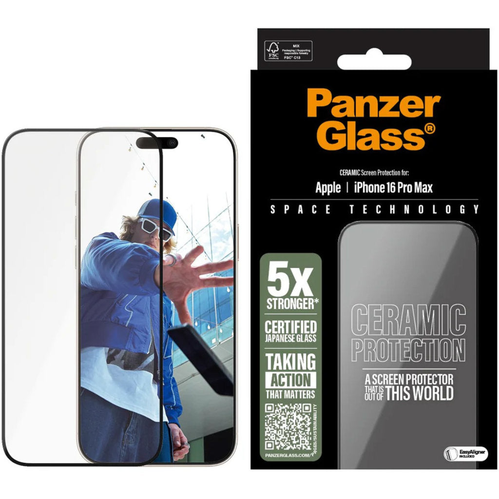 PanzerGlass Ceramic Apple iPhone 16 Pro Max – Ultra-Wide Fit