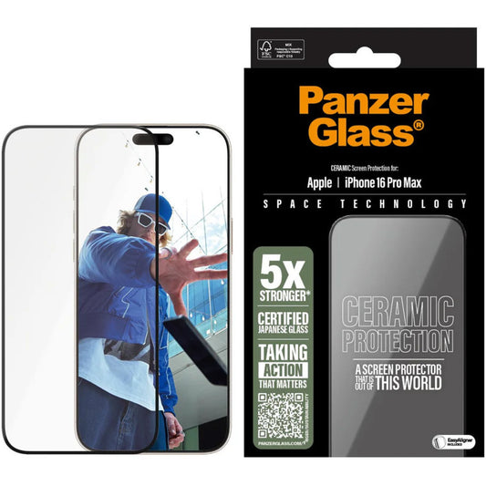 PanzerGlass Ceramic Apple iPhone 16 Pro Max – Ultra-Wide Fit