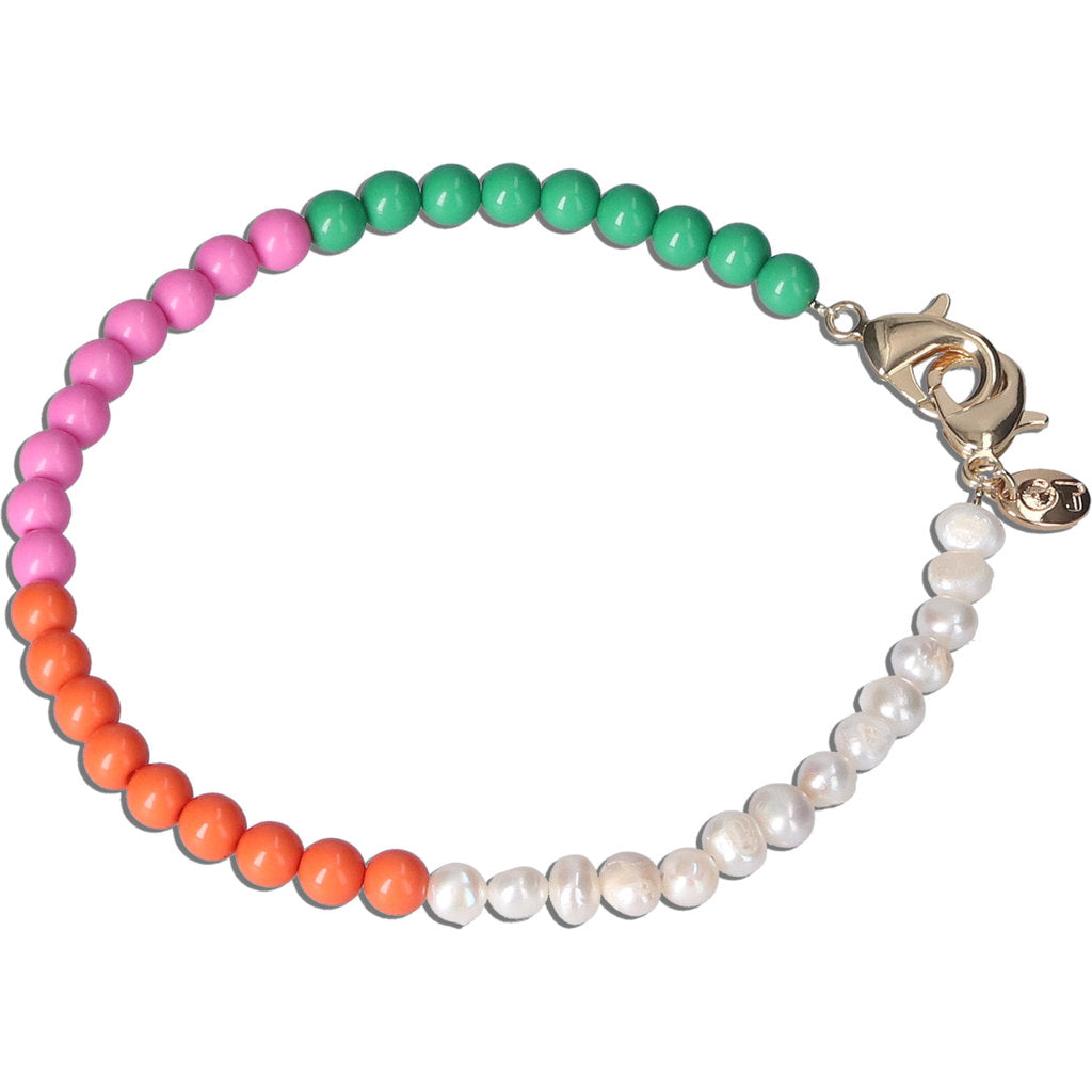 Casetastic Wrist band Beads and Pearls - Green/Pink/Orange(30cm)