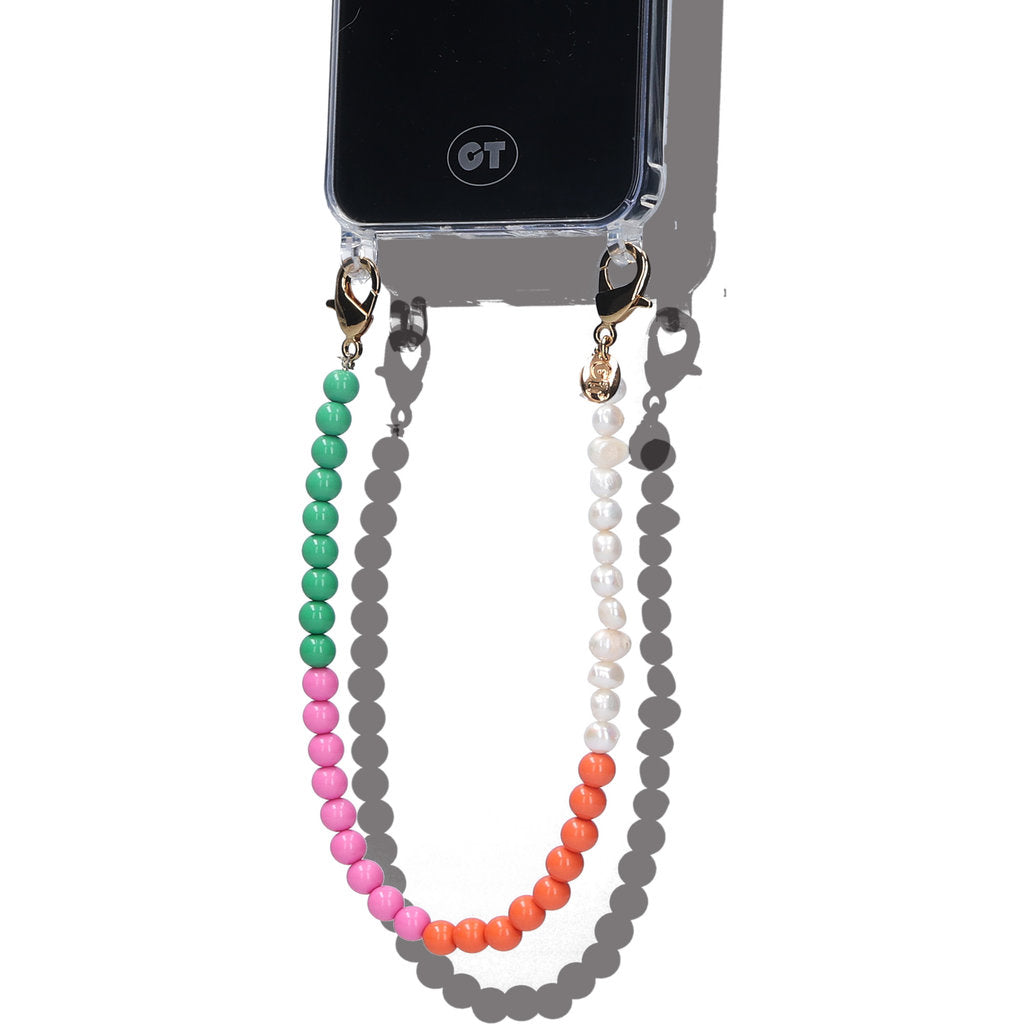 Casetastic Wrist band Beads and Pearls - Green/Pink/Orange(30cm)