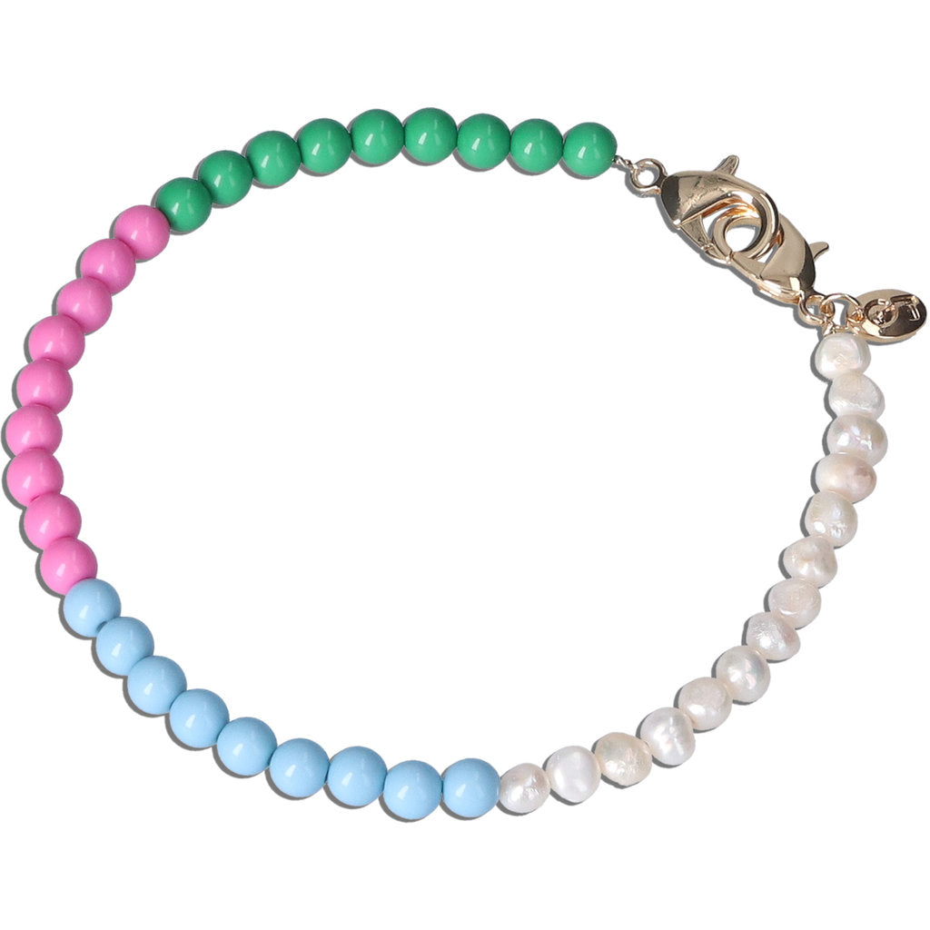 Casetastic Wrist band Beads and Pearls - Green/Pink/Blue(30cm)