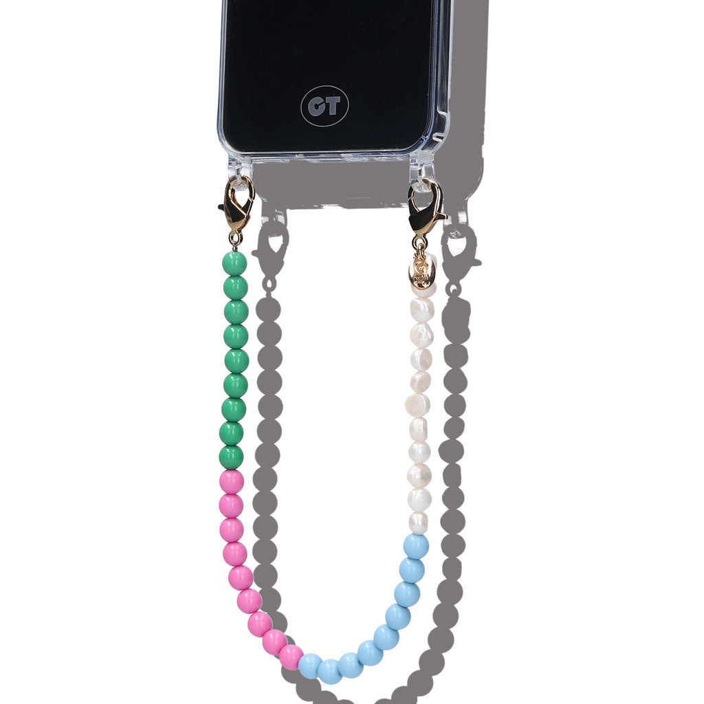 Casetastic Wrist band Beads and Pearls - Green/Pink/Blue(30cm)