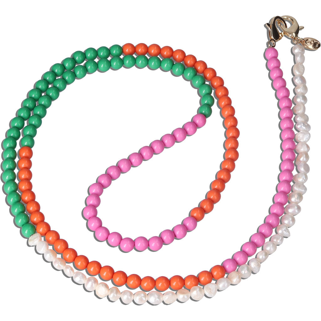 Casetastic Lanyard Beads and Pearls - Green/Pink/Orange(125cm)