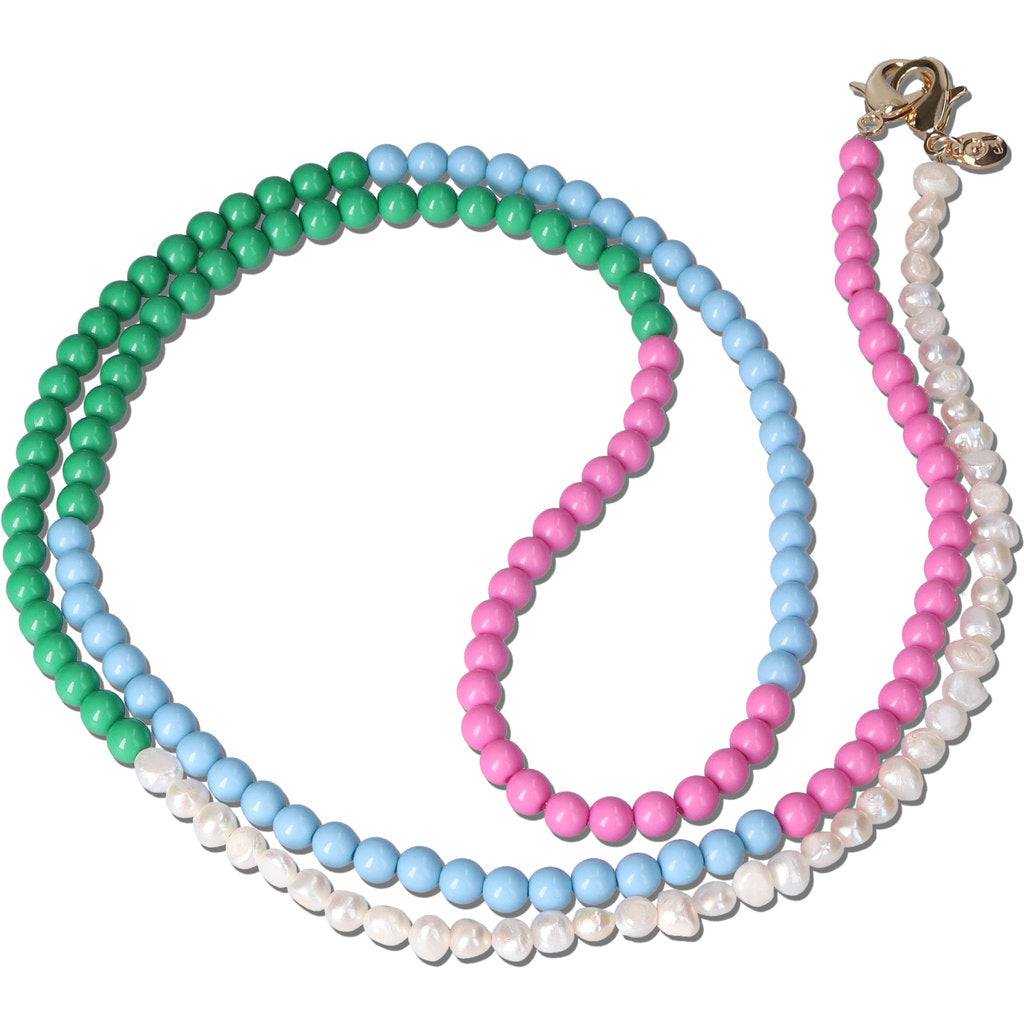 Casetastic Lanyard Beads and Pearls - Green/Pink/Blue(125cm)