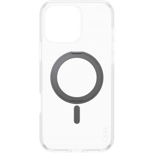 CARE by PanzerGlass Feature Case Transparent w. Black Kickstand & MagSafe iPhone 16 Pro Max