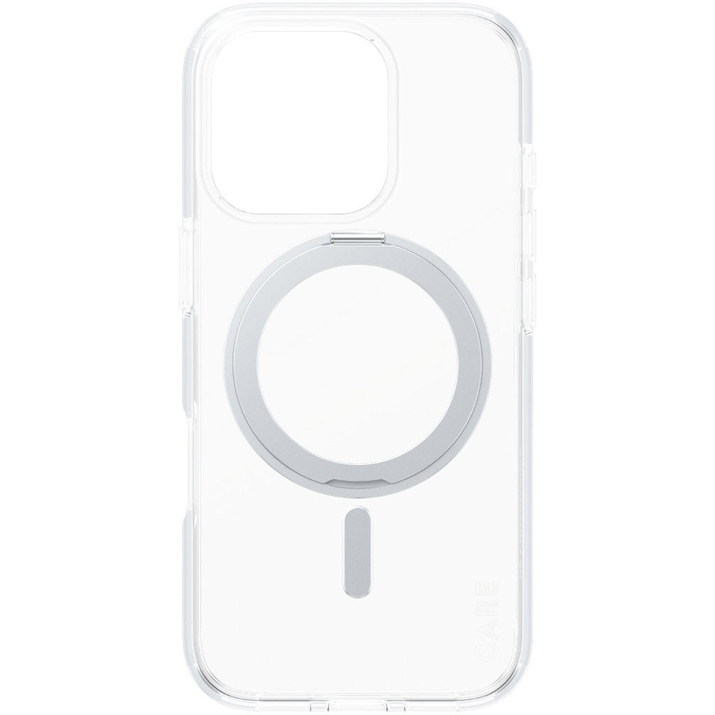 CARE by PanzerGlass Feature Case Transparent w. Silver Kickstand & MagSafe iPhone 16 Pro