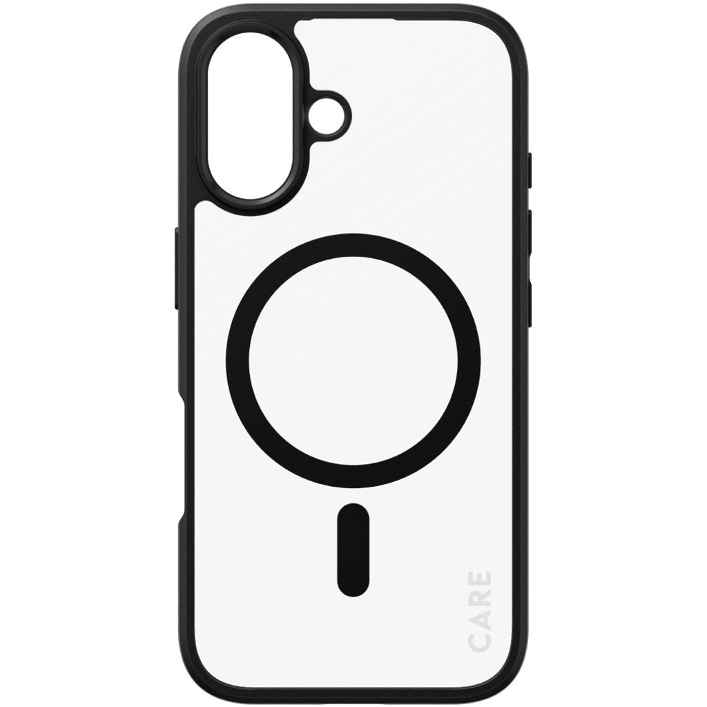CARE by PanzerGlass Flagship Case Transparent Urban Combat w. Black Frame & MagSafe iPhone 16
