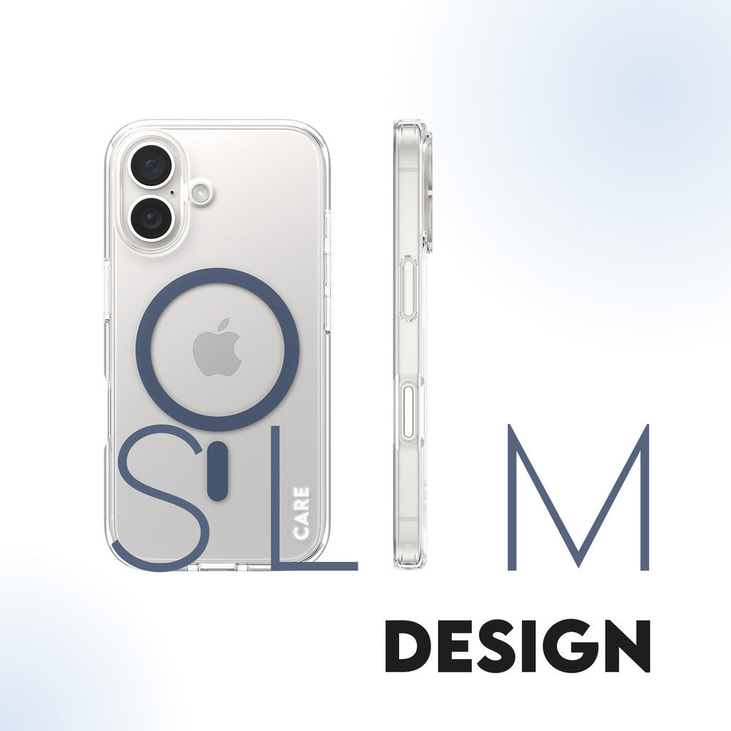 CARE by PanzerGlass Flagship Case Transparent Urban Combat m. blauem MagSafe iPhone 16