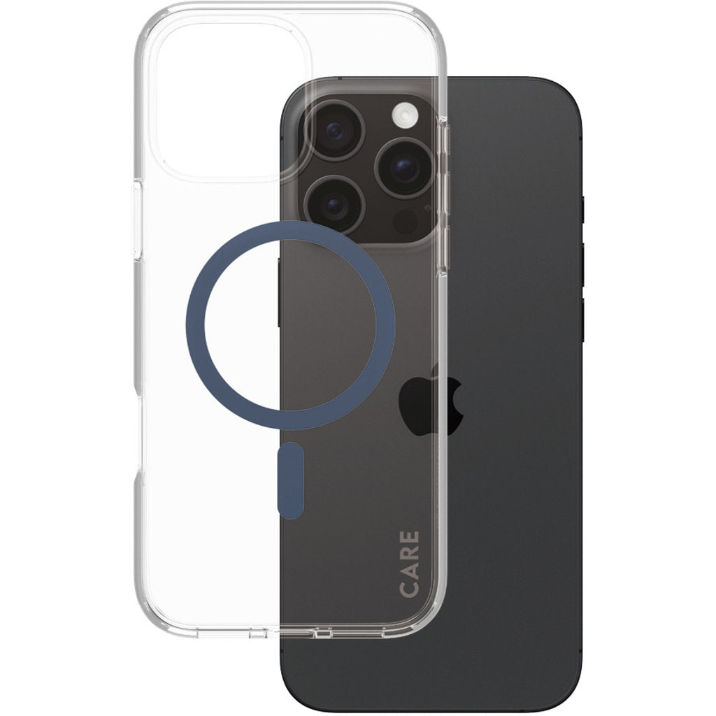 CARE by PanzerGlass Flagship Case Transparent Urban Combat w. Blue MagSafe iPhone 16 Pro Max