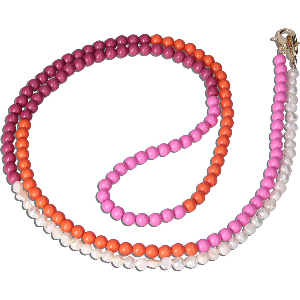 Casetastic Lanyard Beads and Pearls - Purple/Pink/Orange (125cm)