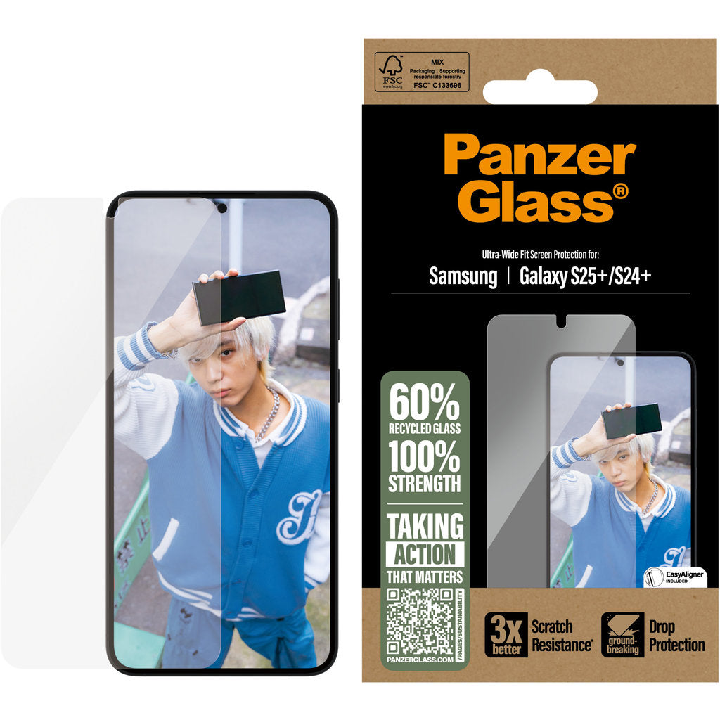 PanzerGlass Samsung Galaxy S25 Plus/S24 Plus Ultra-Wide Fit Refresh with EasyAligner