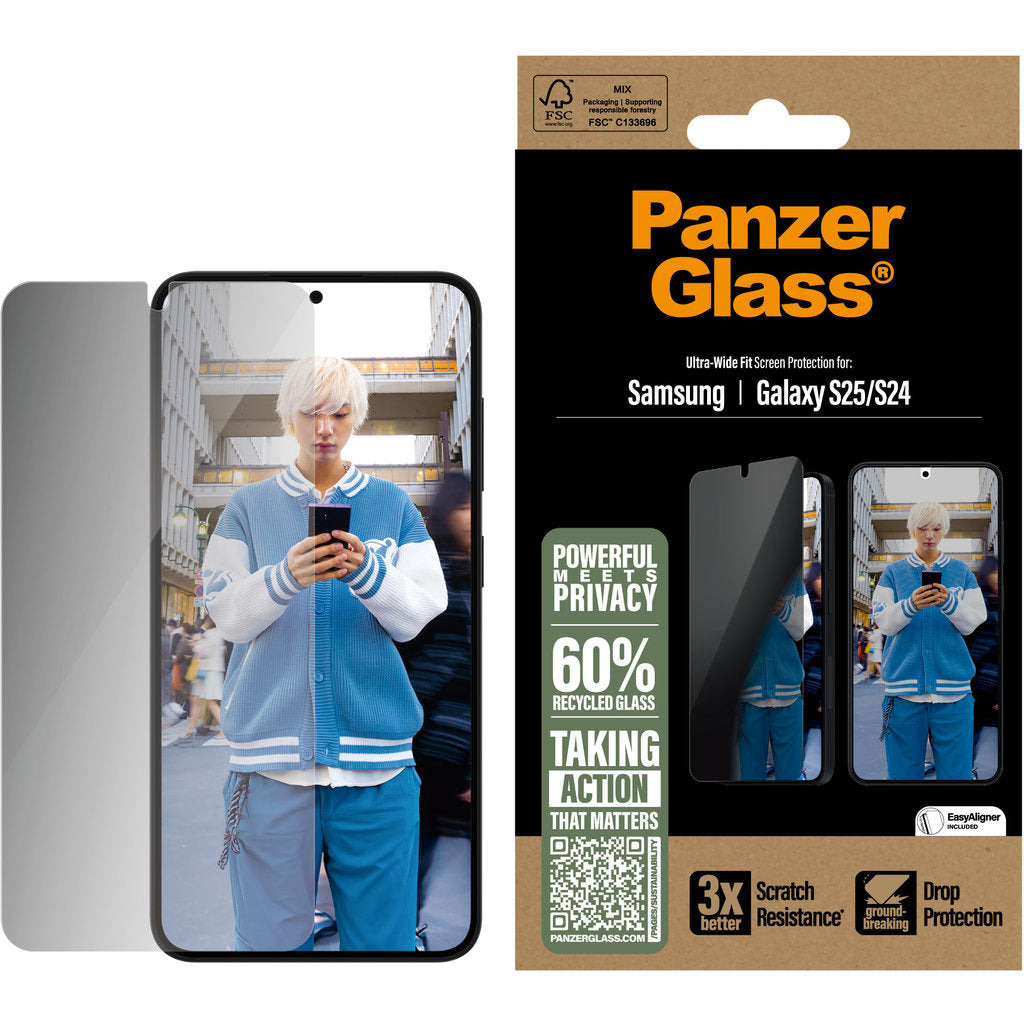 Panzerglass Samsung Galaxy S25/S24 - Ultra-Wide Fit Privacy Glass