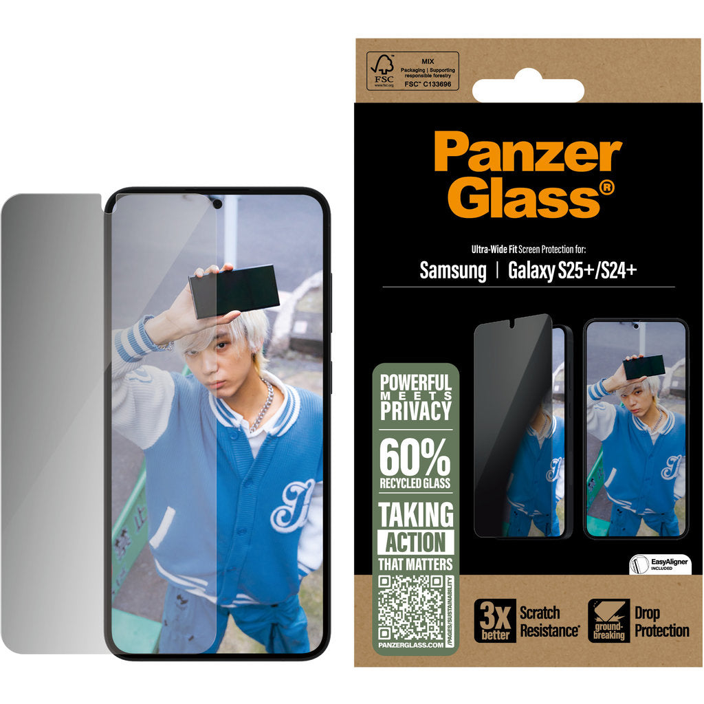 Panzerglass Samsung Galaxy S25 Plus/S24 Plus - Ultra-Wide Fit Privacy Glass