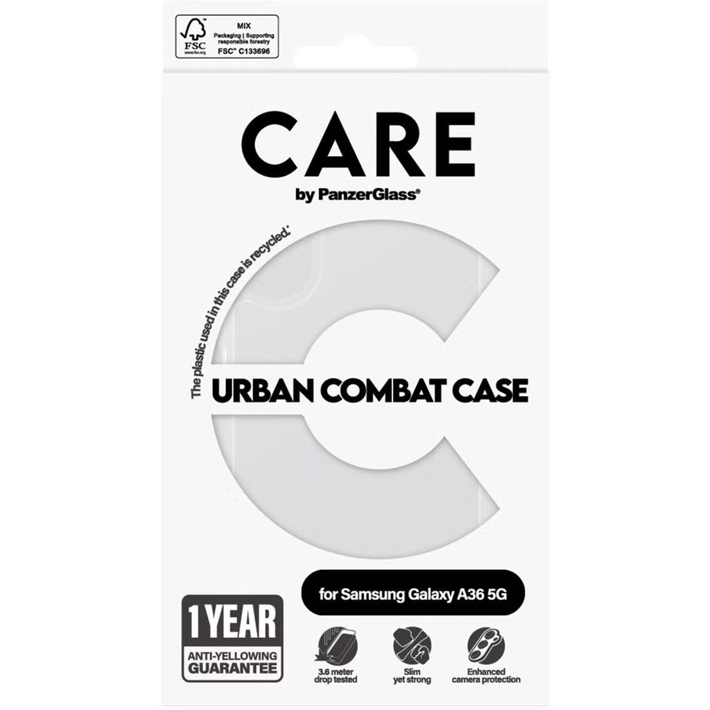 CARE by PanzerGlass Flagship Case Transparent Urban Combat  w. Clear Frame Samsung A36