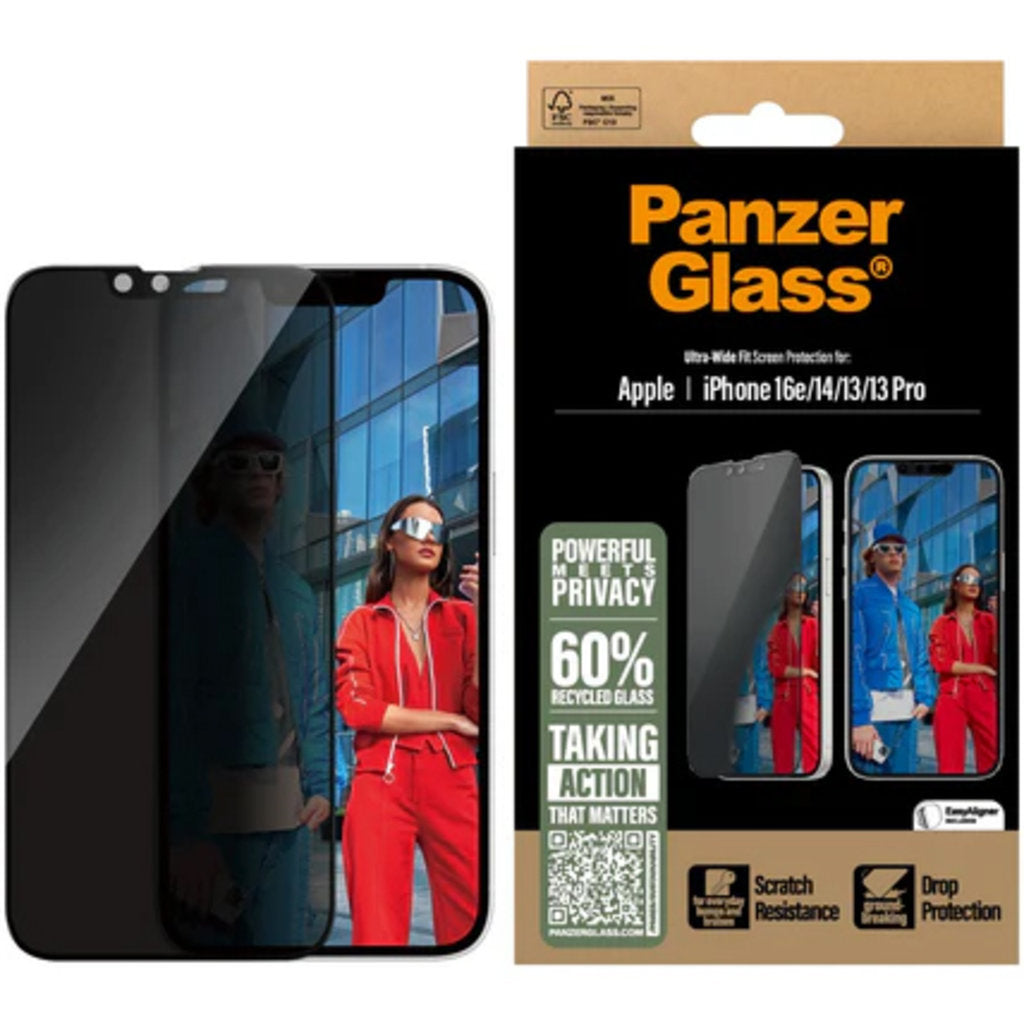 Panzerglass Apple iPhone 17e/16e/14/13/13 Pro - Ultra-Wide Fit Privacy Glass