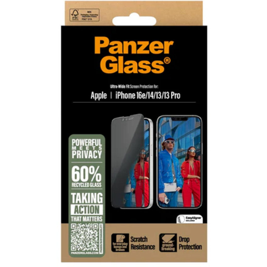 Panzerglass Apple iPhone 17e/16e/14/13/13 Pro - Ultra-Wide Fit Privacy Glass