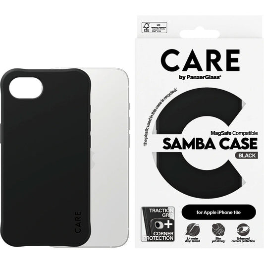 CARE by PanzerGlass Fashionable Case Samba Black w. MagSafe iPhone 17e/16e