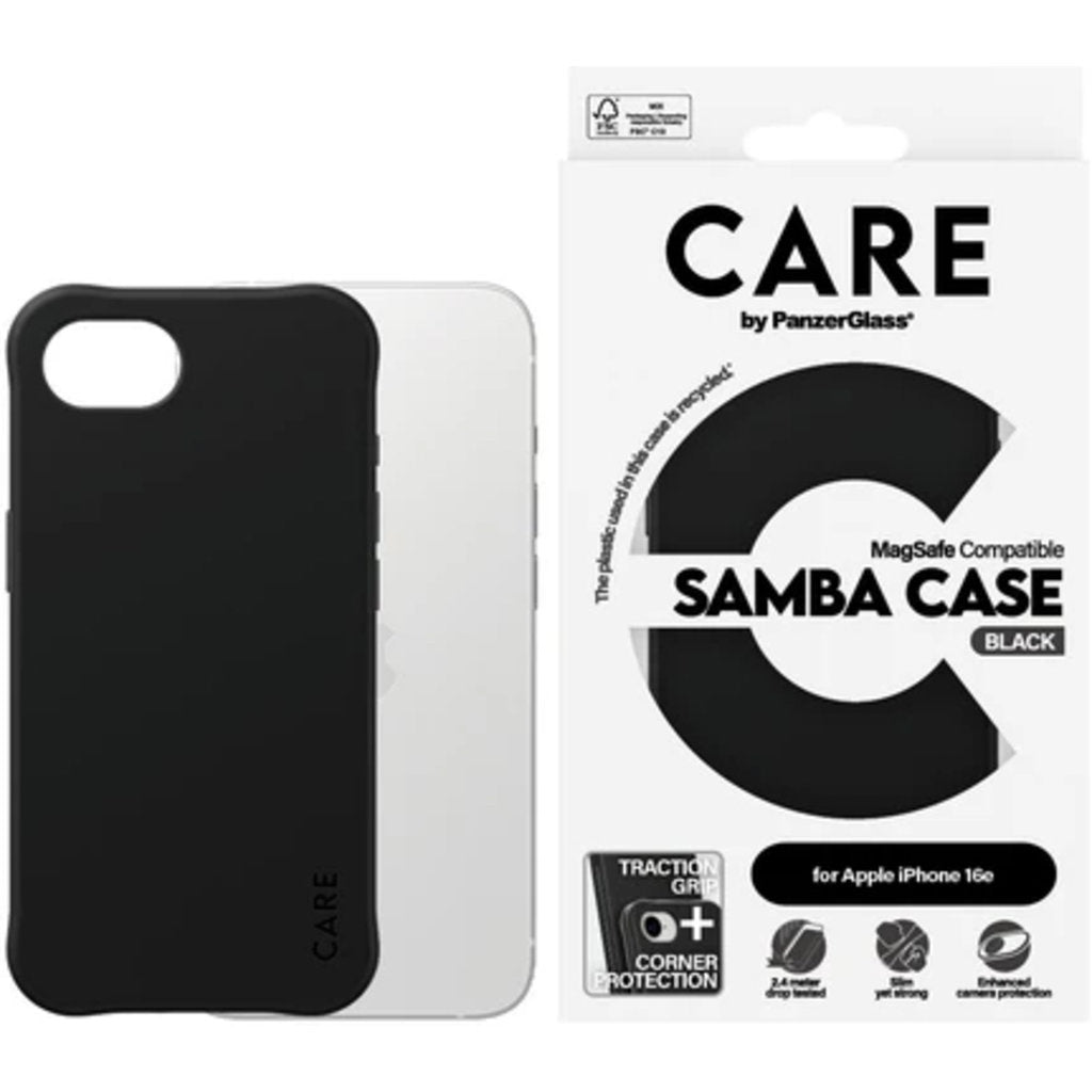 CARE by PanzerGlass Fashionable Case Samba Transparent w. White MagSafe iPhone 17e/16e