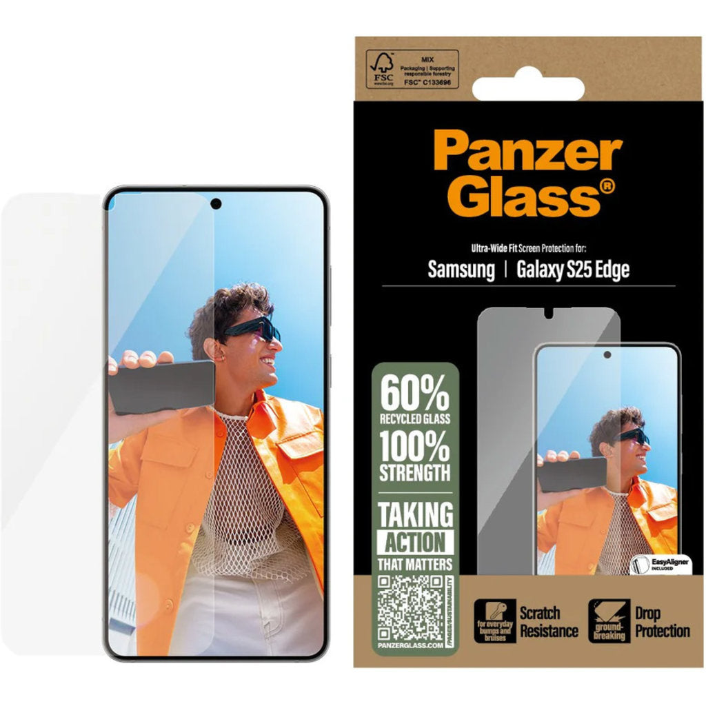 PanzerGlass Samsung Galaxy S25 Edge - Ultra-Wide Fit Refresh mit EasyAligner