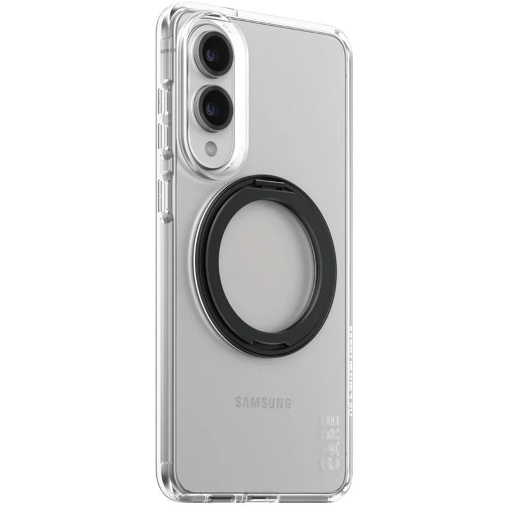 CARE by PanzerGlass Feature Case Transparent w. Black Kickstand & QI Samsung S25 Edge
