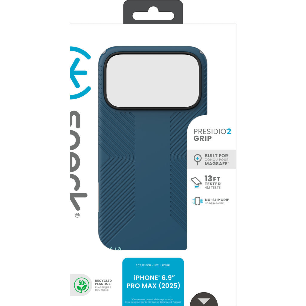 Speck Presidio2 Grip + MS Apple iPhone 17 Pro Max Deep Sea Blue- with Microban