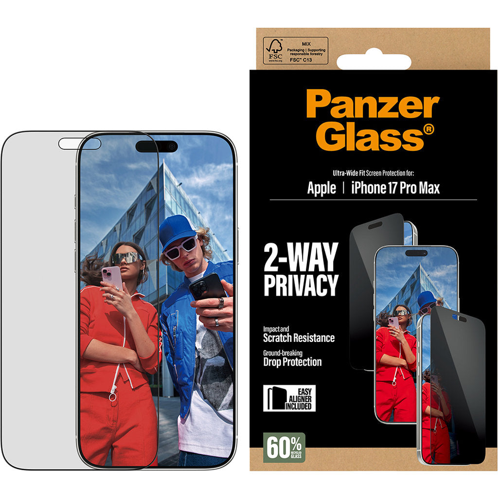 PanzerGlass Apple iPhone 17 Pro Max – Ultra-Wide Fit Blickschutzglas