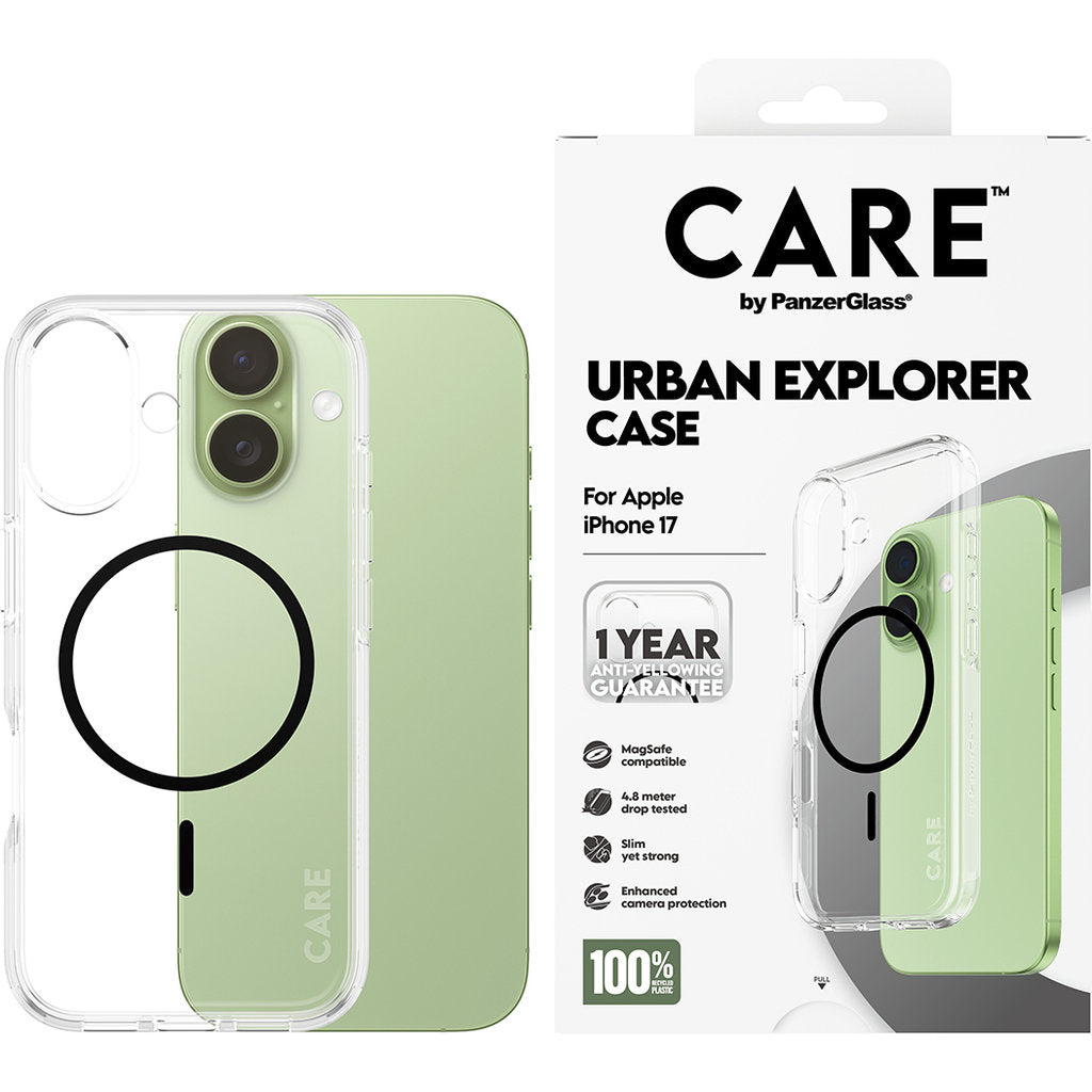 CARE by PanzerGlass Urban Explorer Transp. Black MagSafe iPhone 17