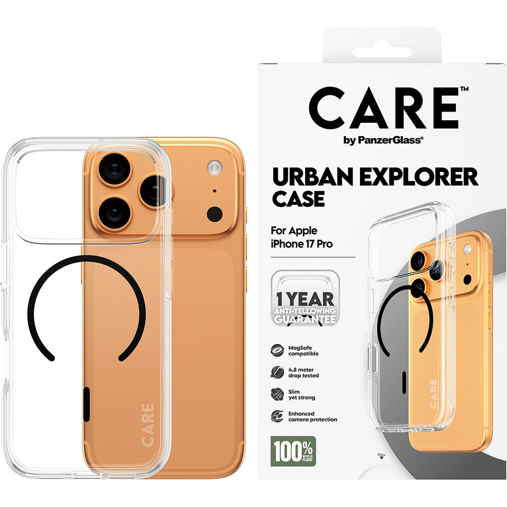 CARE by PanzerGlass Urban Explorer Transp. Black MagSafe iPhone 17 Pro