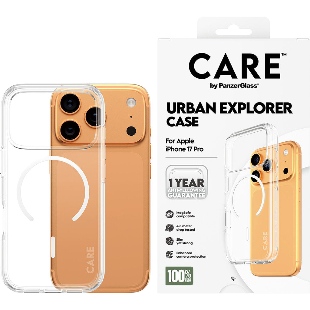 CARE by PanzerGlass Urban Explorer Transp. White MagSafe iPhone 17 Pro